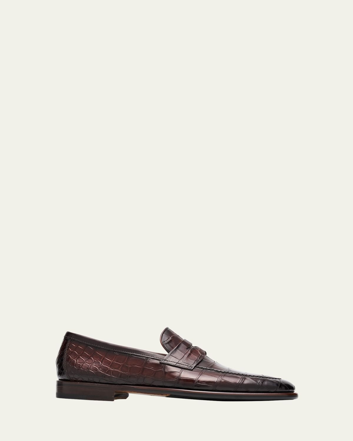 Magnanni Men's Saeta Matte Alligator Penny Loafers