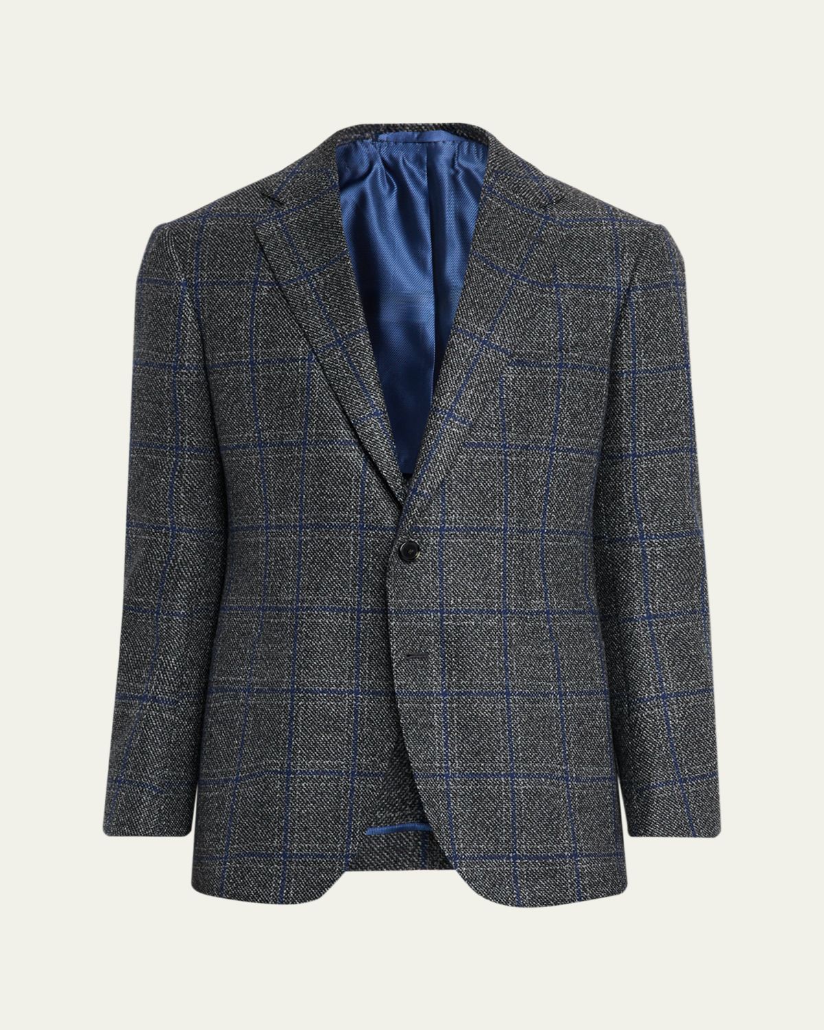 Cesare Attolini Men's Windowpane Wool Two-Button Jacket