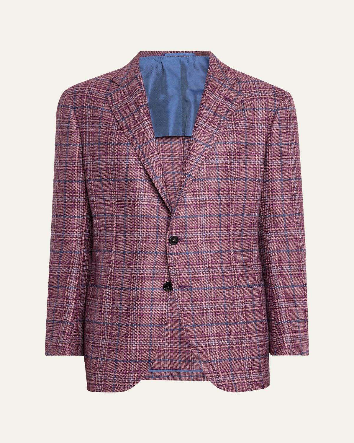 Cesare Attolini Men 's Cashmere Windowpane Check Sport Coat