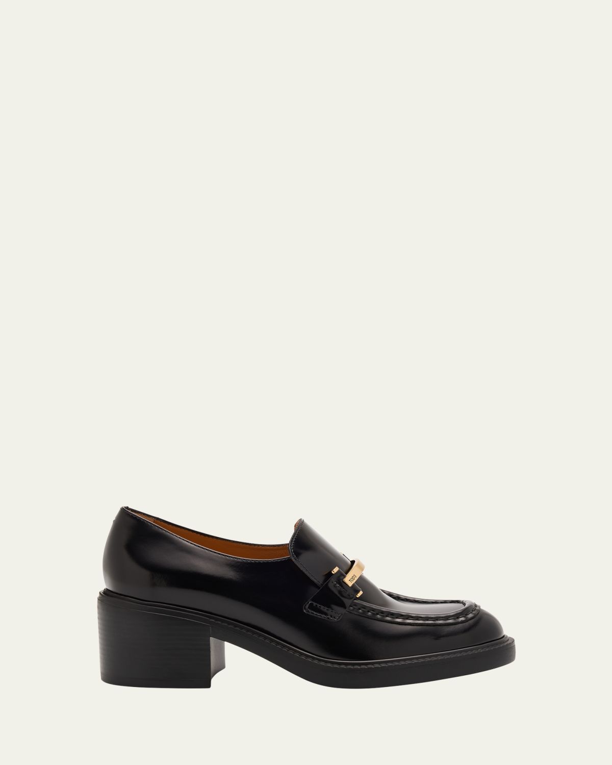 Tod 's Gomma Leather Block-Heel Loafers