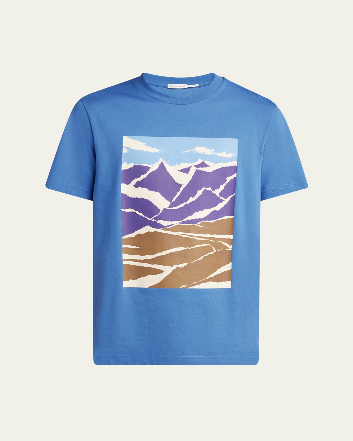 Moncler Men's Cotton Landscape-Print Graphic T-Shirt