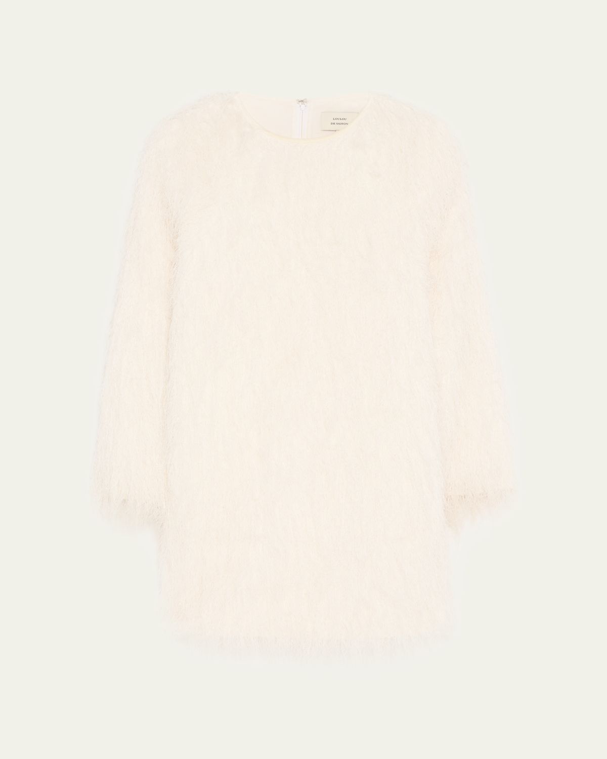 Loulou De Saison Tina Fringed Long-Sleeve Mini Dress