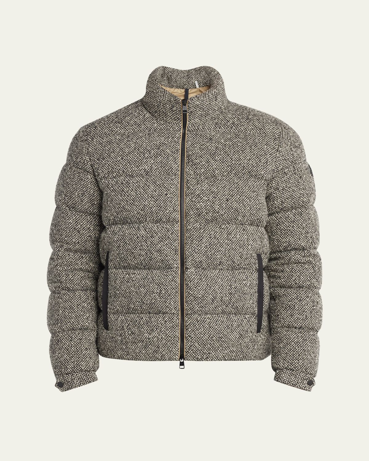 Moncler Men's Wool Melange Quilted Down Jacket