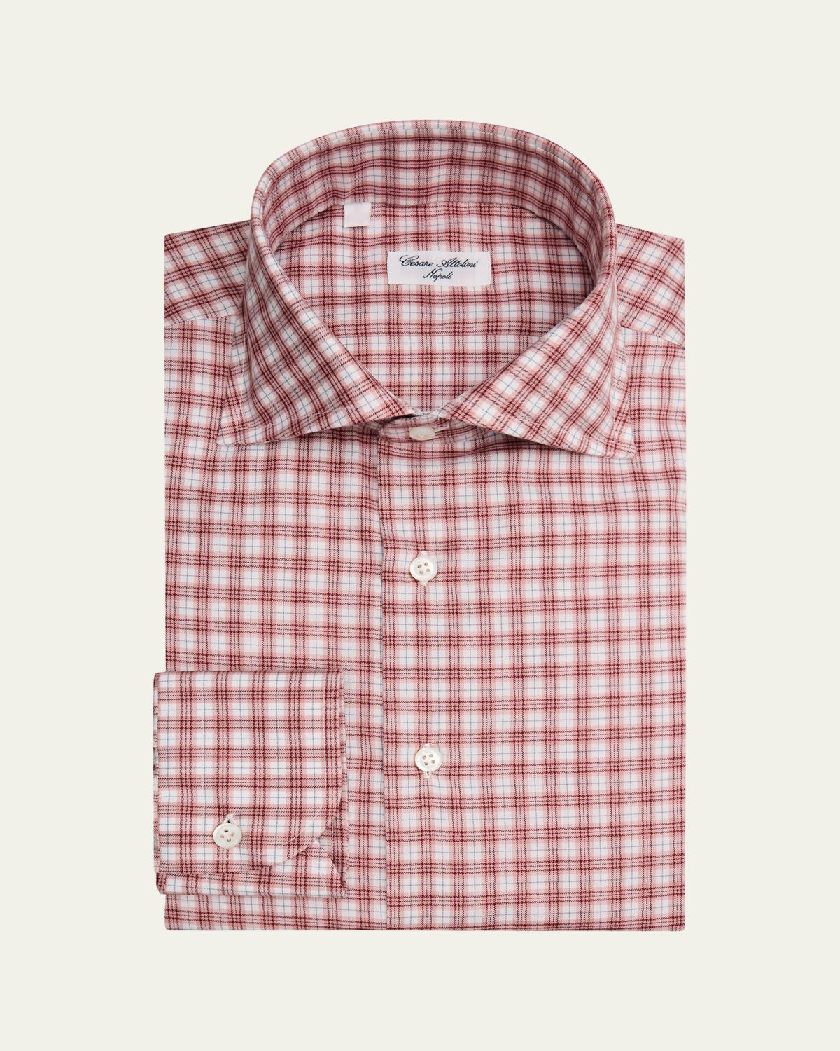 Cesare Attolini Men 's Cotton Petite-Plaid Sport Shirt
