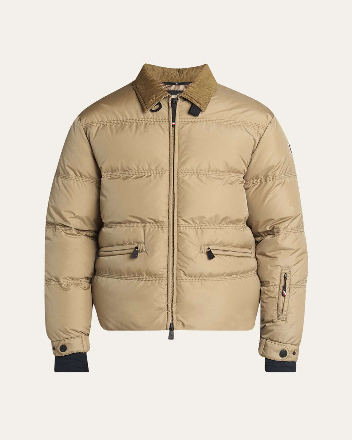 Moncler Grenoble Men's Yunnan Corduroy-Collar Nylon Puffer Jacket
