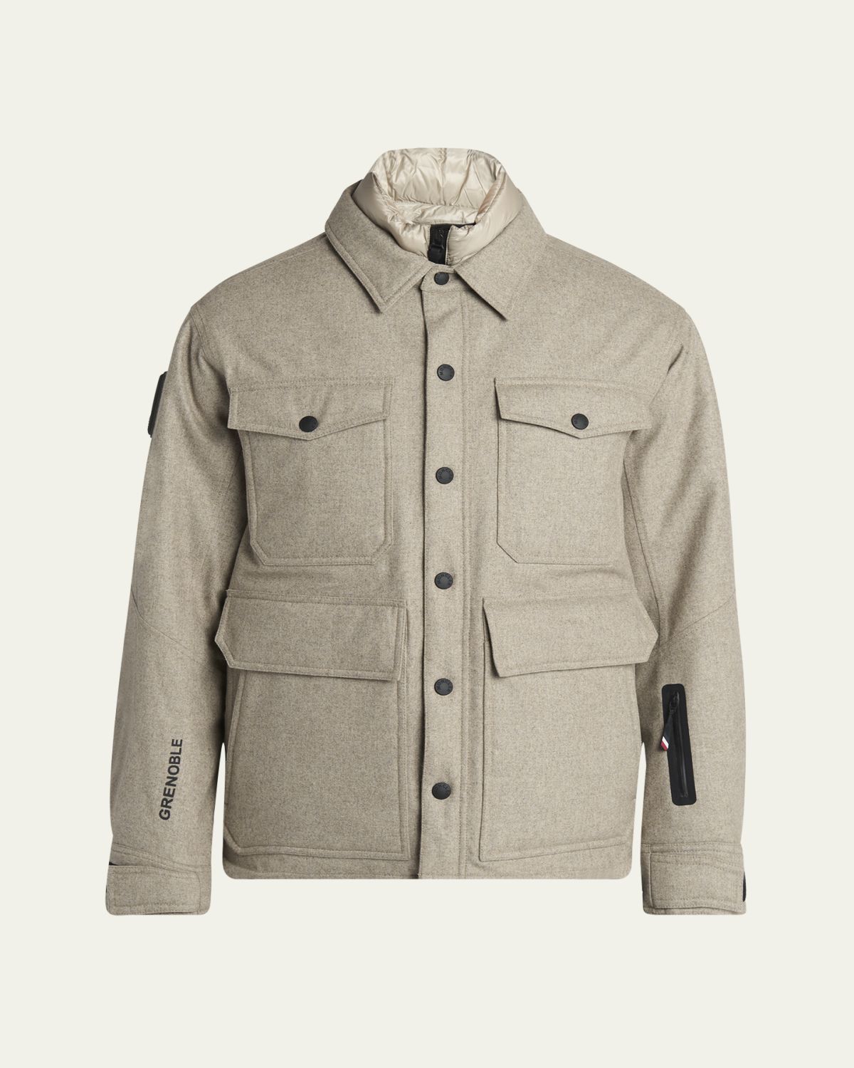 Moncler Grenoble Men's Antuco Wool Tech Flannel Shirt Jacket