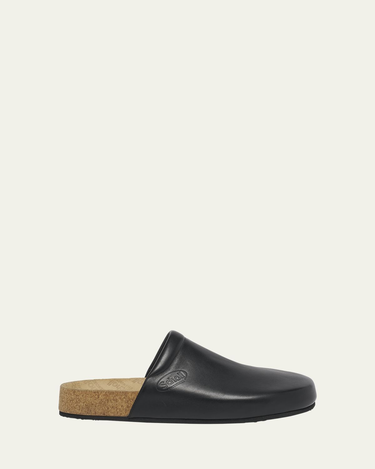 Balenciaga x Scholl Men's Calfskin Cork-Sole Flat Mules