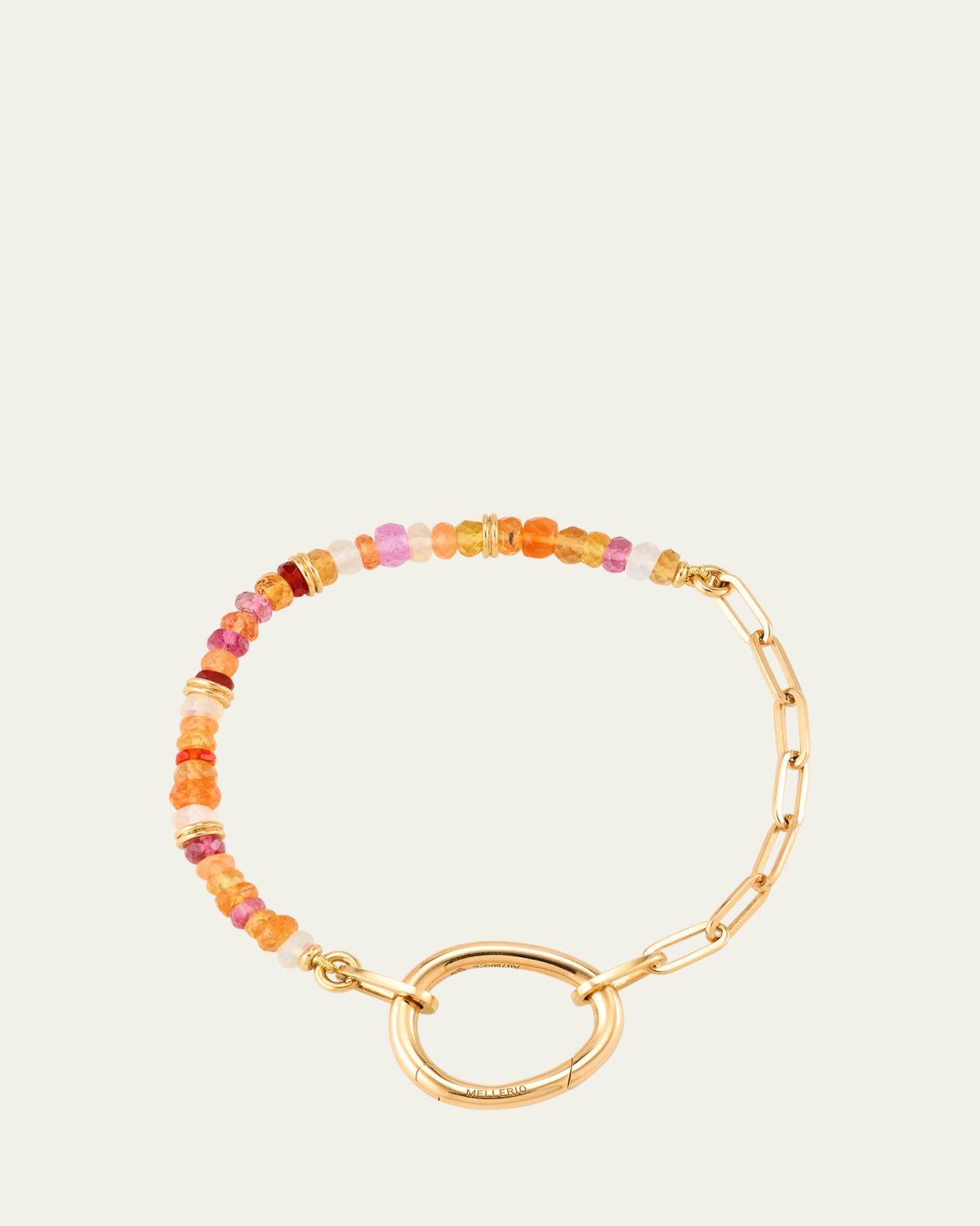 Mellerio 18K Yellow Gold Lien Pierres Orange Bracelet with Multi-Color Gemstones