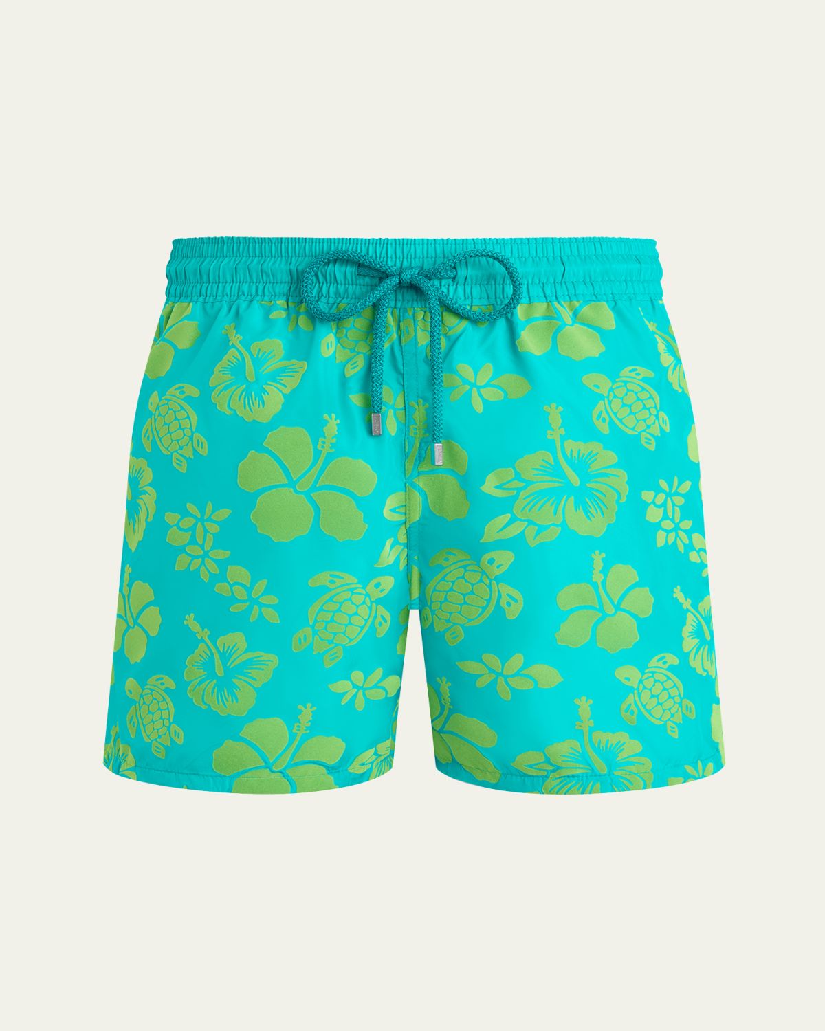 Vilebrequin Men's Flocked Tropical Turtle Swim Trunks