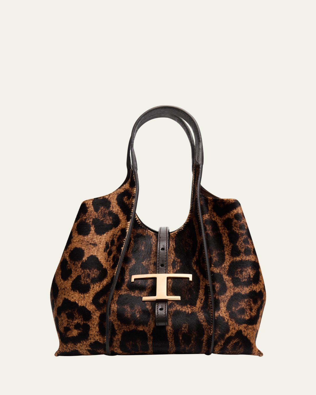 Tod 's Animal-Print Calf Hair Shopping Tote Bag