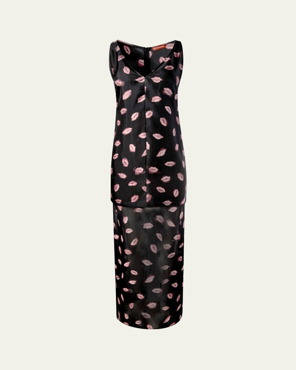 Altuzarra Katrin Lip-Print Silk Maxi Dress