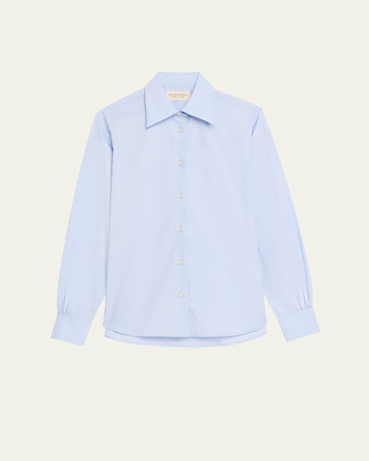 Officine Generale Ella Long-Sleeve Cotton Poplin Shirt