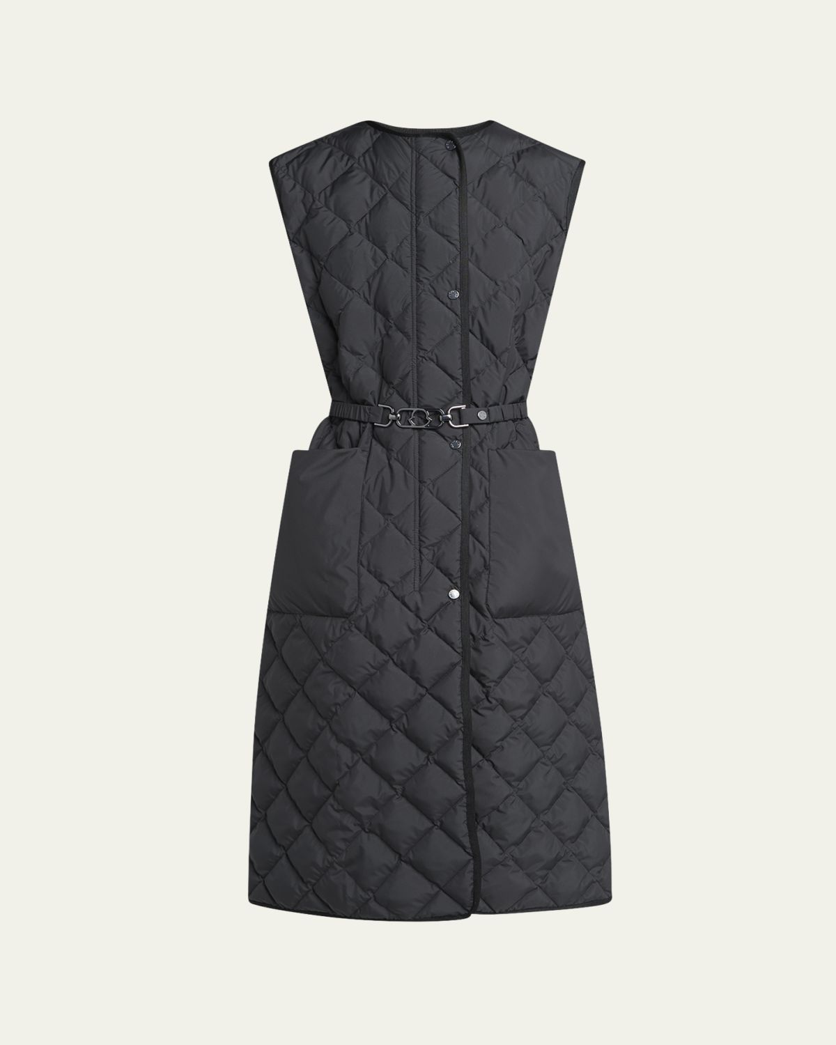 Moncler Butor Diamond-Quilted Long Down Vest