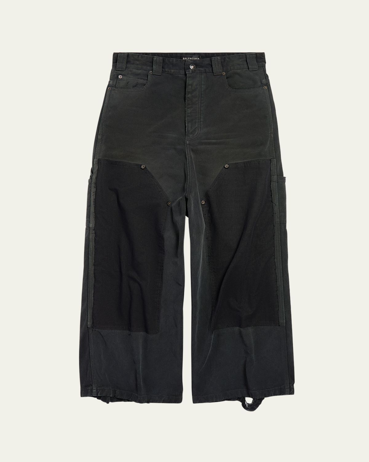 Balenciaga Men's Distressed Wide-Leg Carpenter Pants