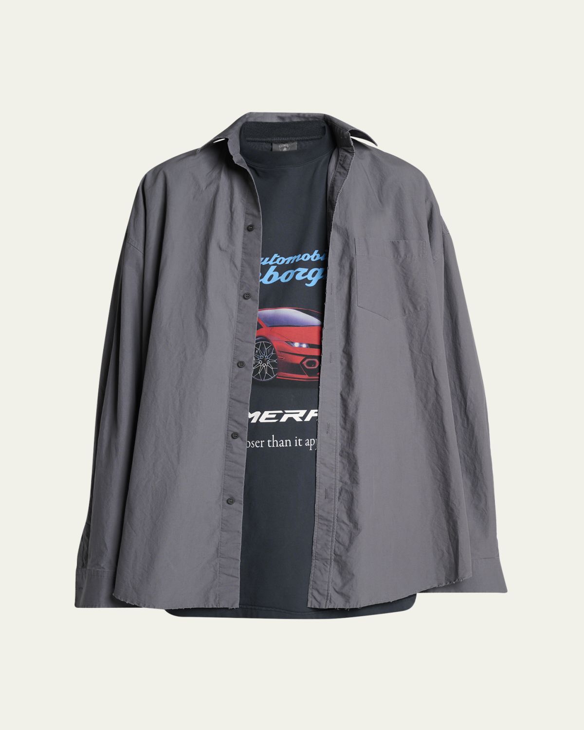 Balenciaga Men's  x Automobili Lamborghini Poplin Layered T-Shirt