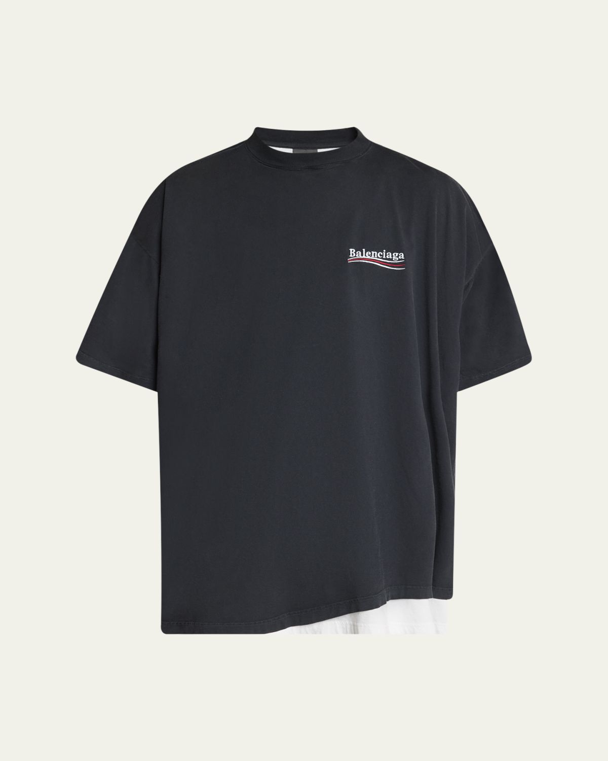 Balenciaga Men's Double-Layer T-Shirt