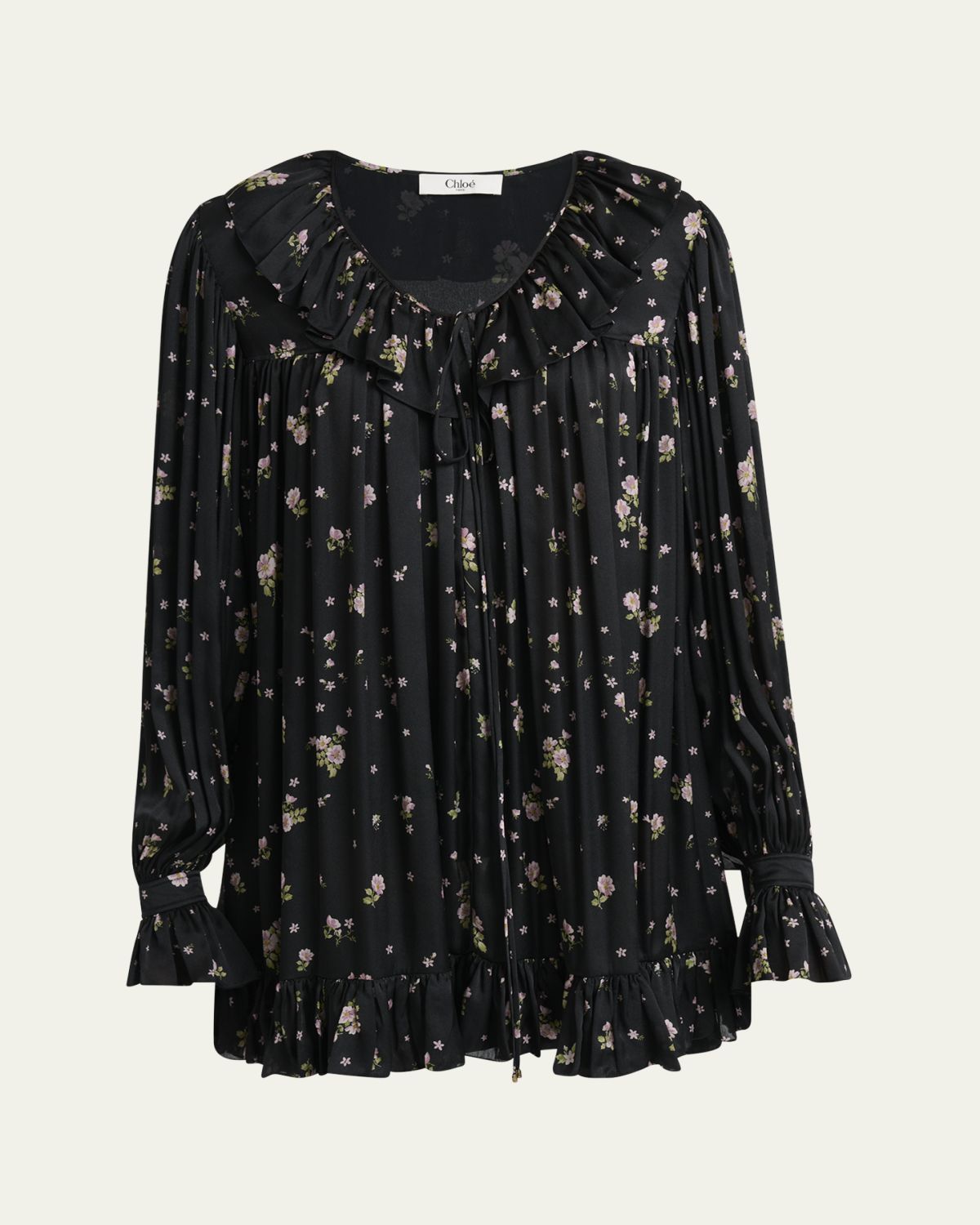 Chloe Liberty Print Silk Charmeuse Mini Dress