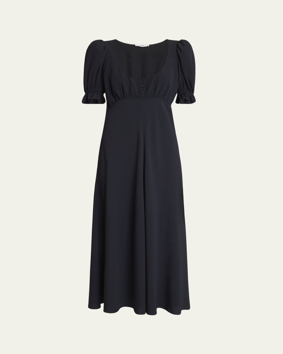 Chloe Empire-Waist Puff-Sleeve Ankle Dress