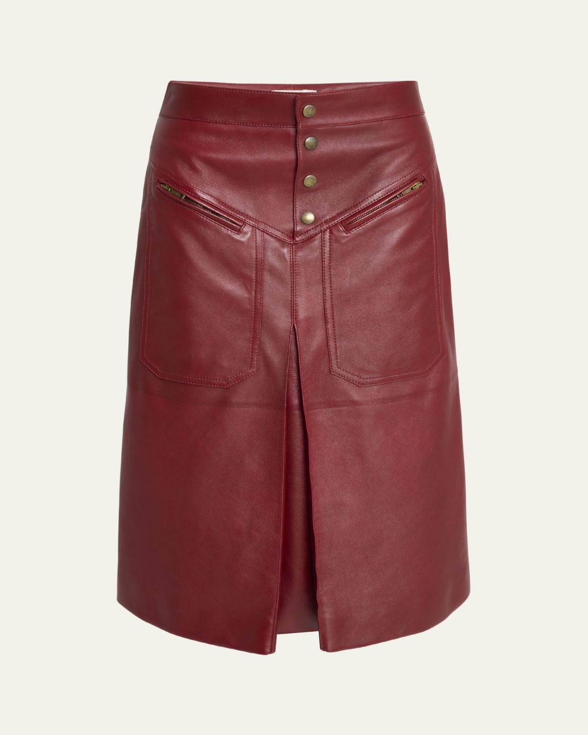 Chloe Slouch Leather Midi Skirt