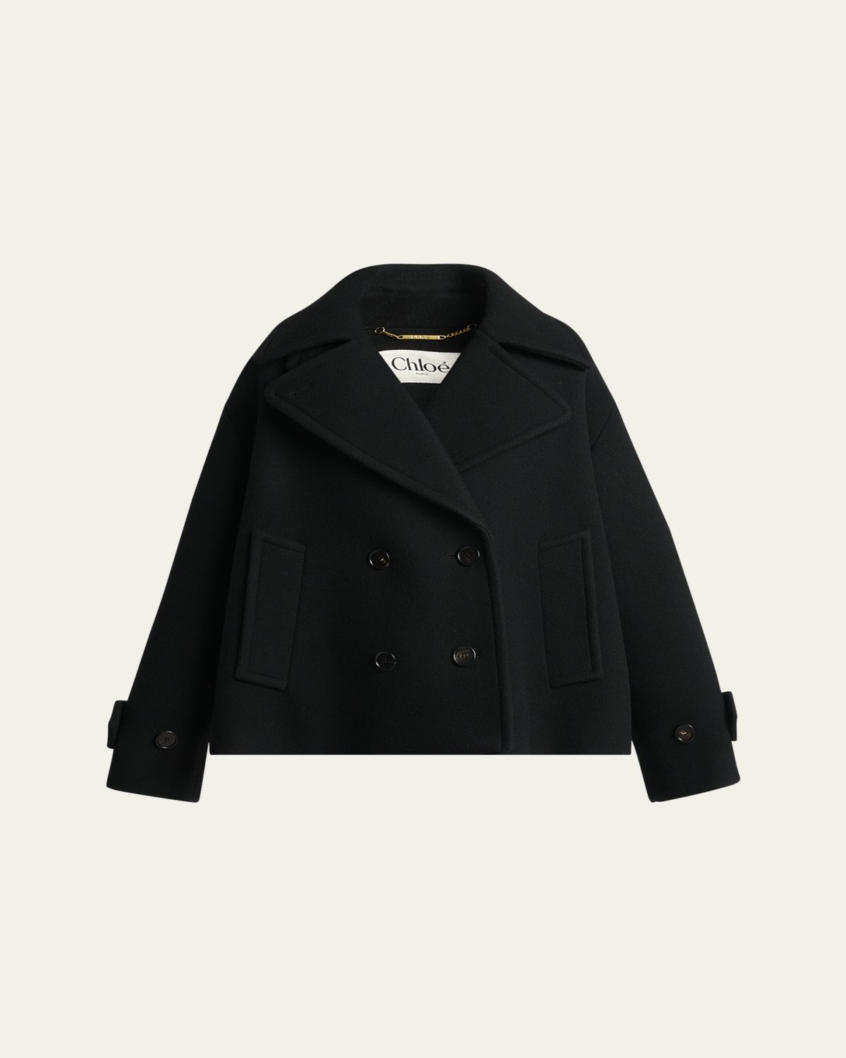 Chloe Double-Breasted Wool Peacoat