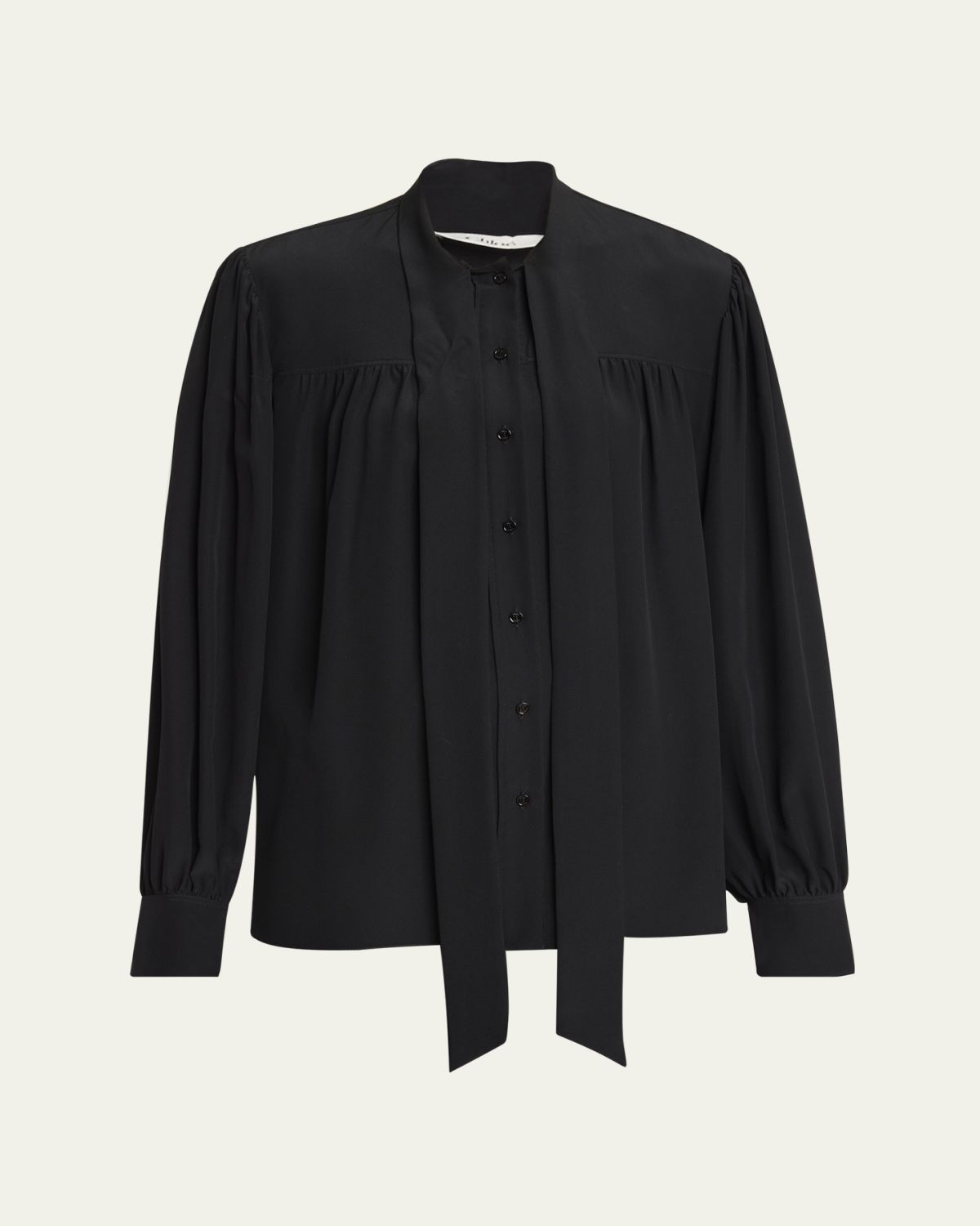 Chloe Organic Silk Crepe De Chine Neck-Scarf Blouse