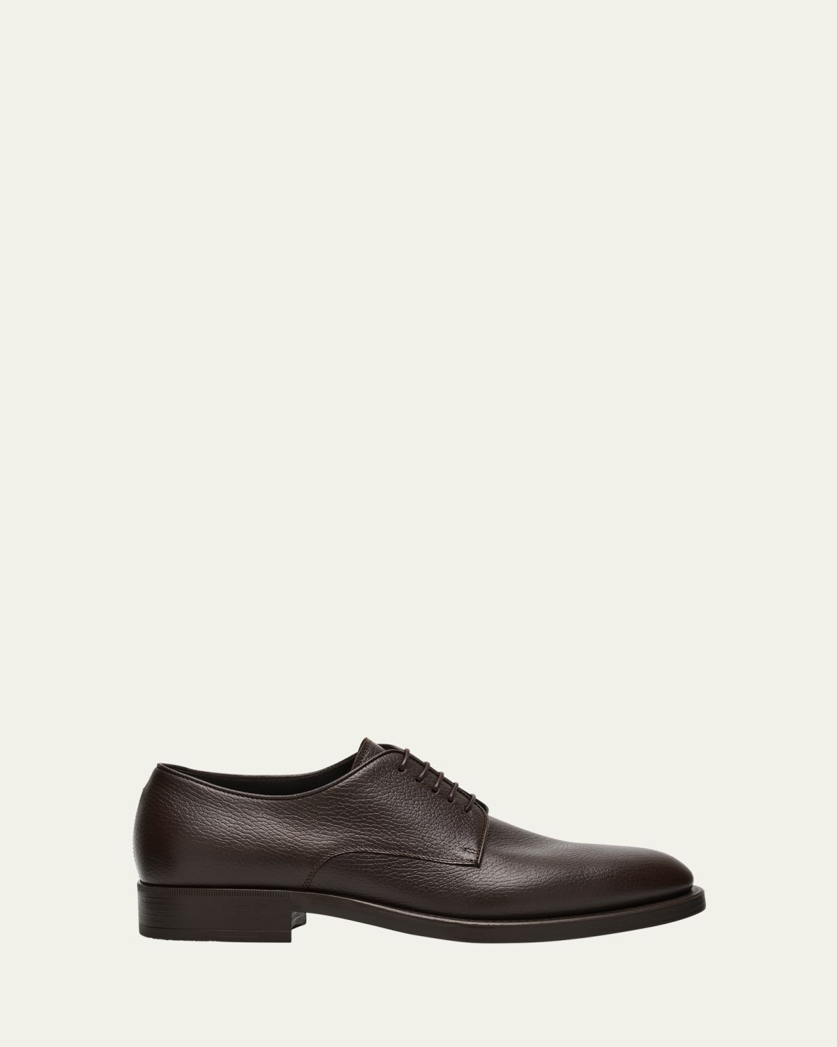 Giorgio Armani Mens Grained Calf Leather Rubber-Sole Derby Shoes | Thumbnail 4 Giorgio Armani Mens Grained Calf Leather Rubber-Sole Derby Shoes | Thumbnail 4