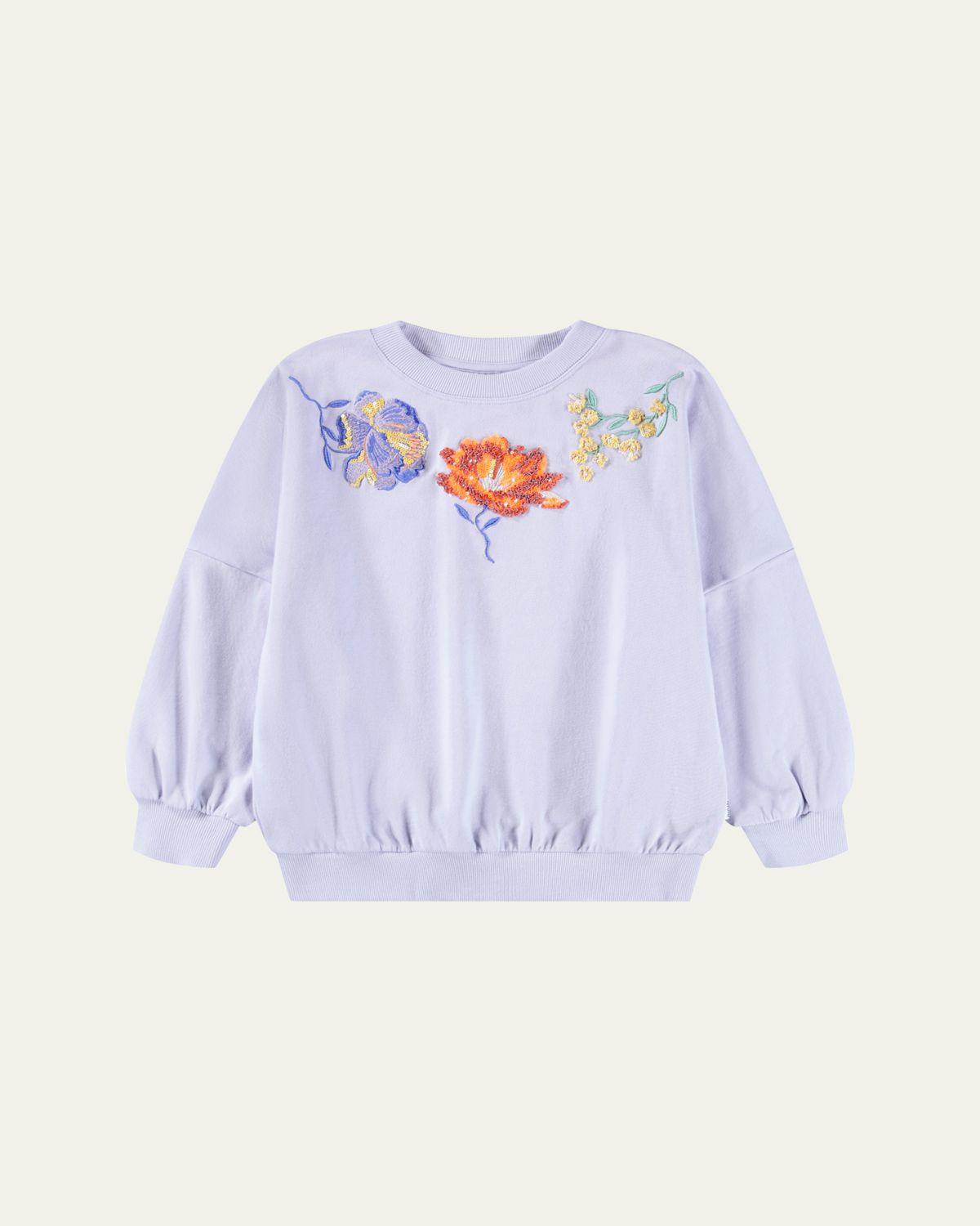 Molo Girl's Marika Floral Embroidered Sweatshirt, Size -16