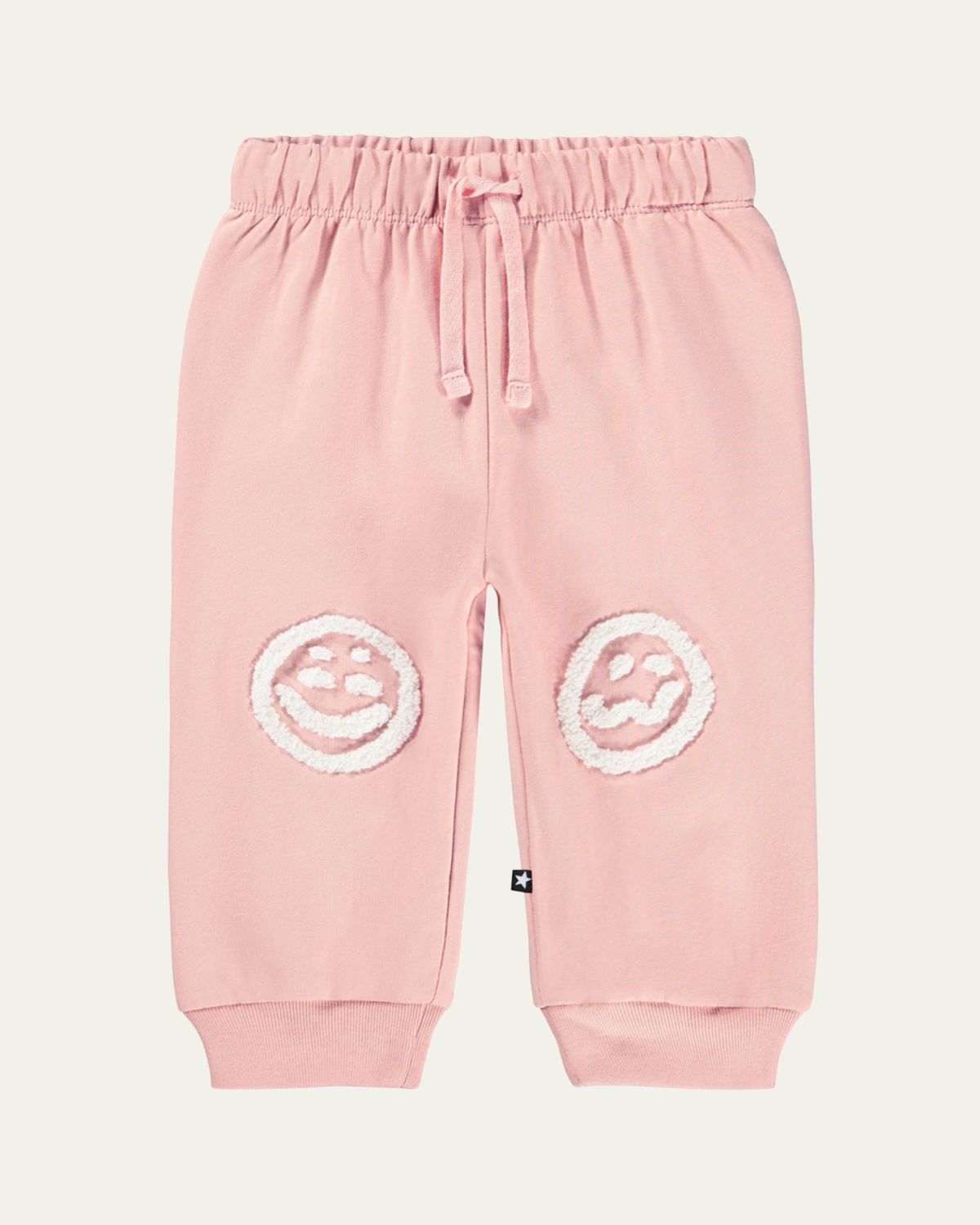 Molo Girl's Simeon Smiling Face Cotton Jogger pants, Size Newborn-4