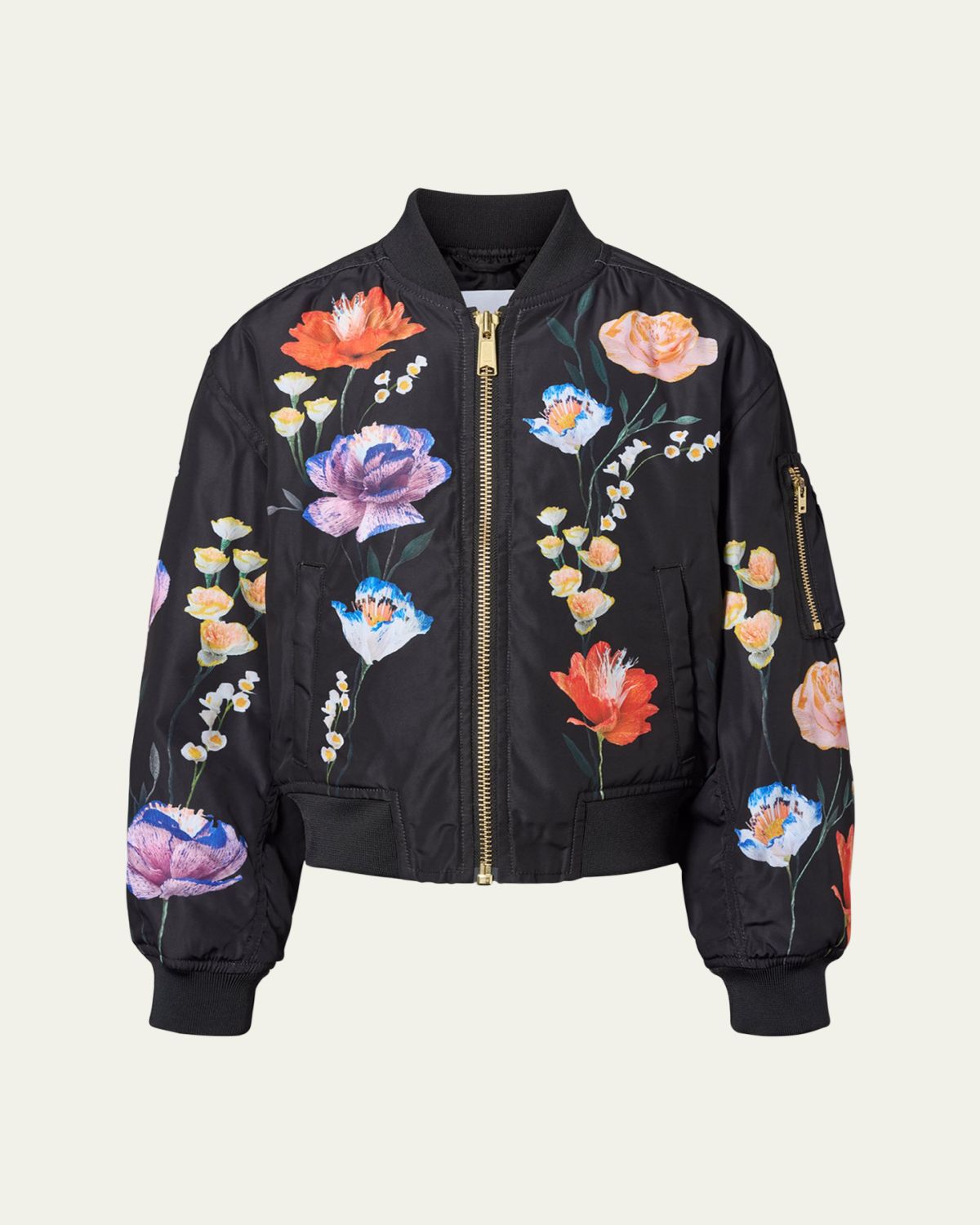 Molo Girl's Hedia Floral-Print Bomber Jacket, Size 2-7