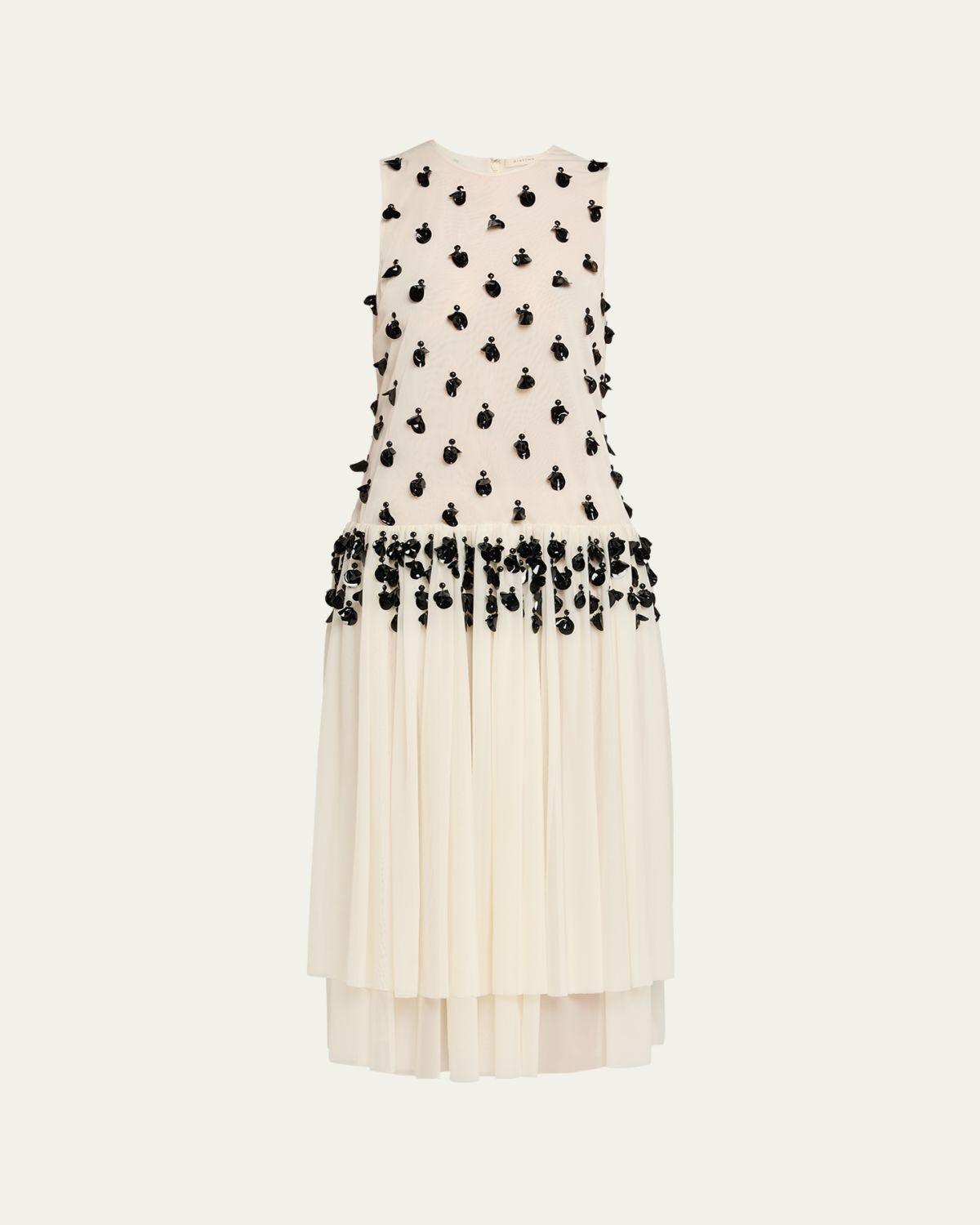 Diotima Embellished Sleeveless Tiered Midi Dress