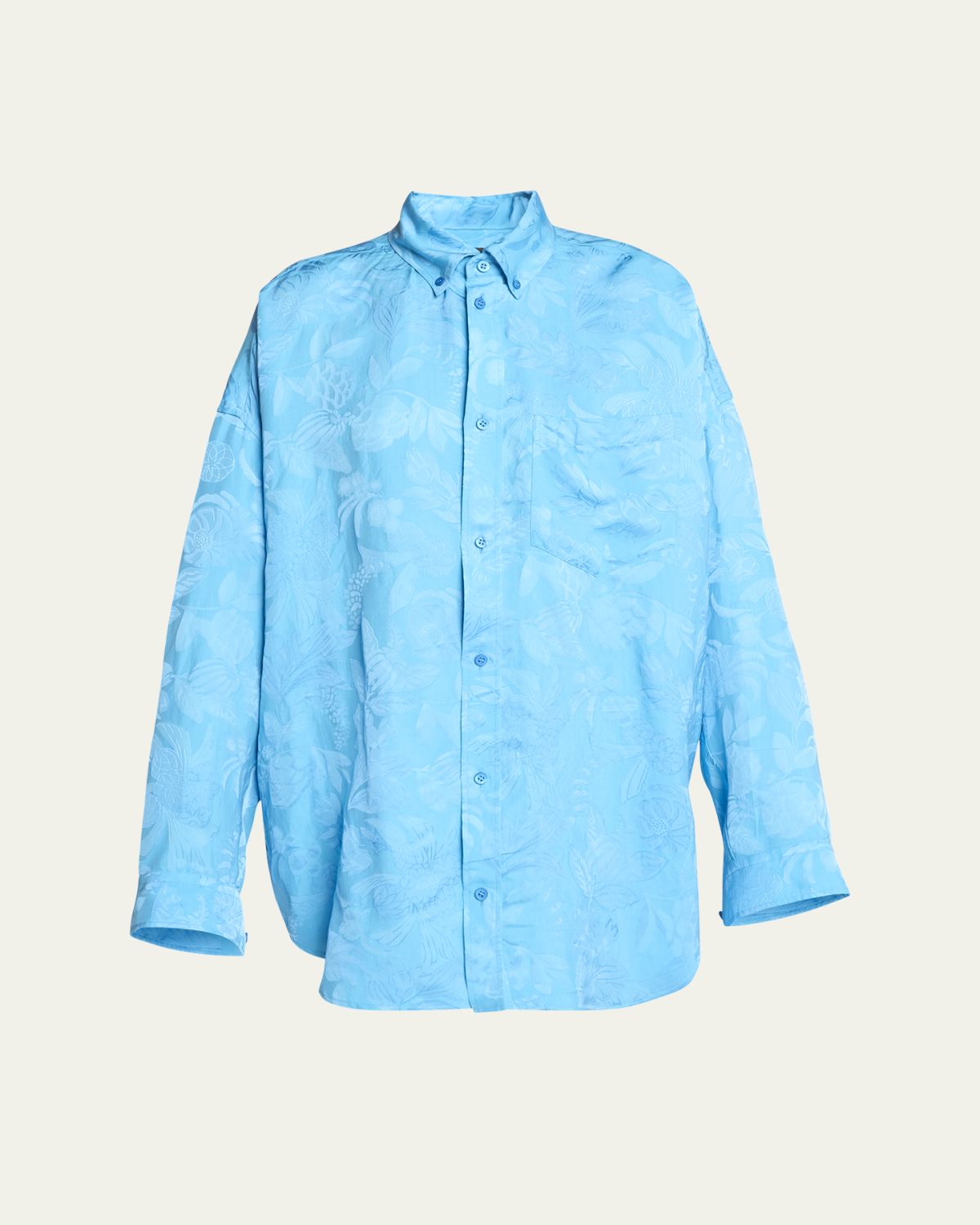 Balenciaga Long-Sleeve Button-Down Cocoon Shirt