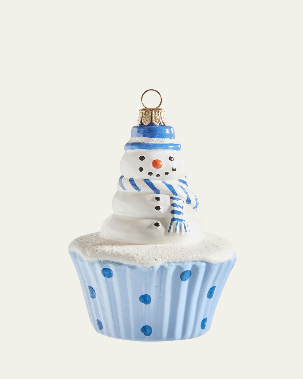 Bergdorf Goodman Cupcake With Snowman Ornament