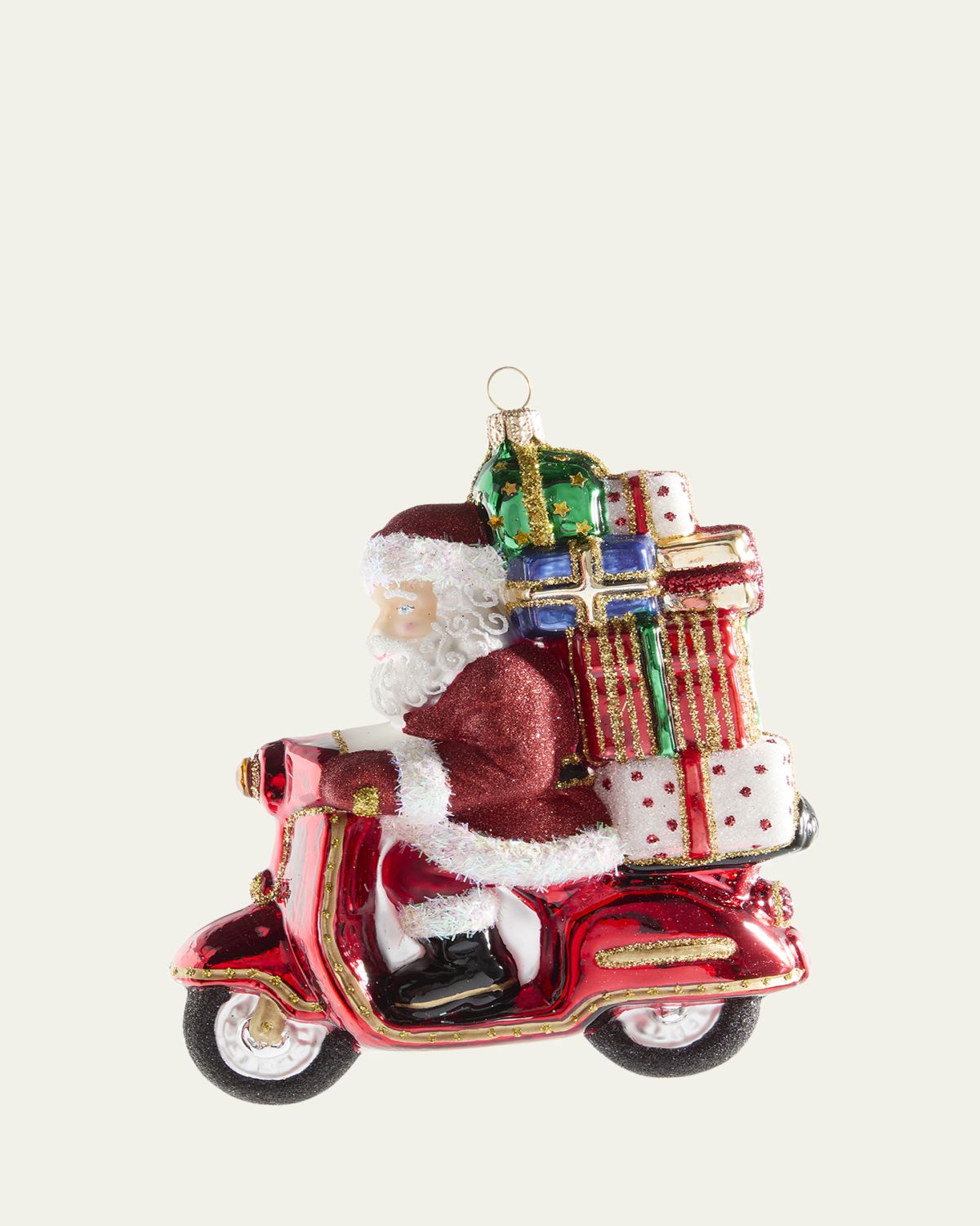 Bergdorf Goodman Santa Claus on Scooter Christmas Ornament