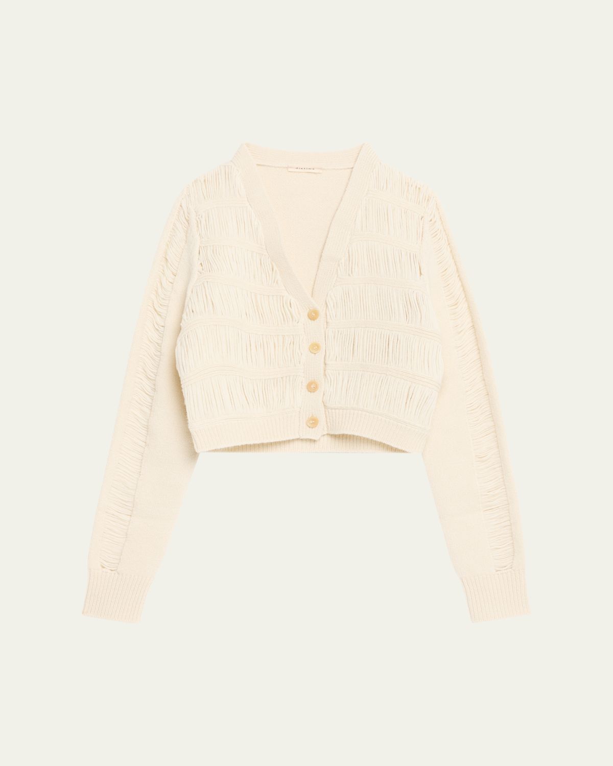 Diotima Apres Ladder Knit V-Neck Crop Cardigan