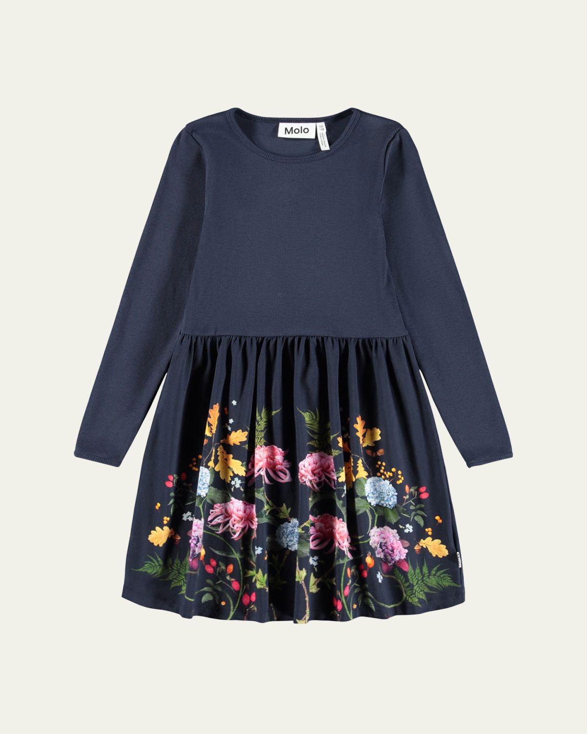 Molo Girl's Credence Long-Sleeve Dress, Size 7-12