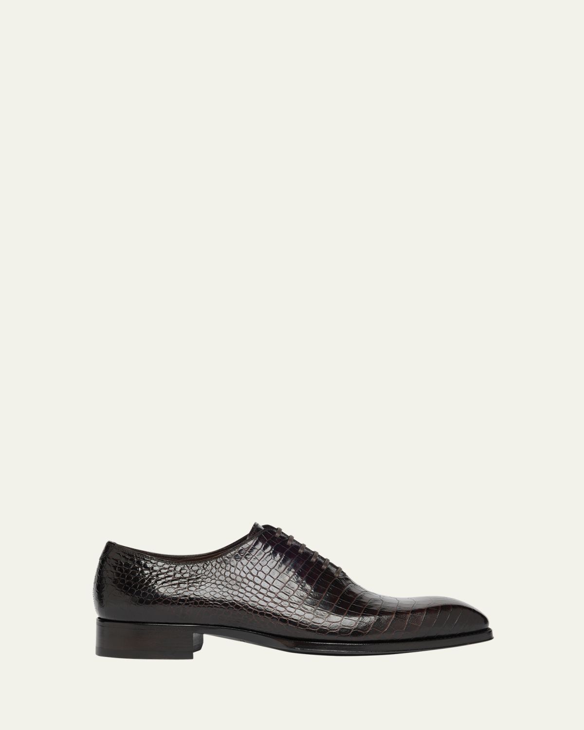 TOM FORD Men's Elkan Croc-Print Leather Oxfords