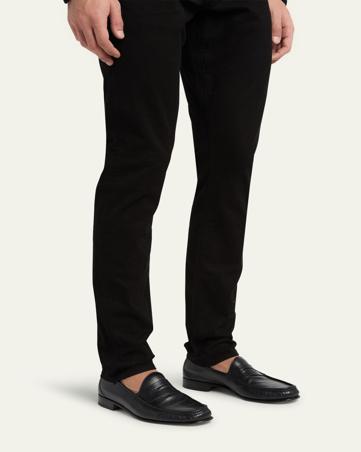 TOM FORD Men's York Grained Leather Penny Loafers | Thumbnail 2