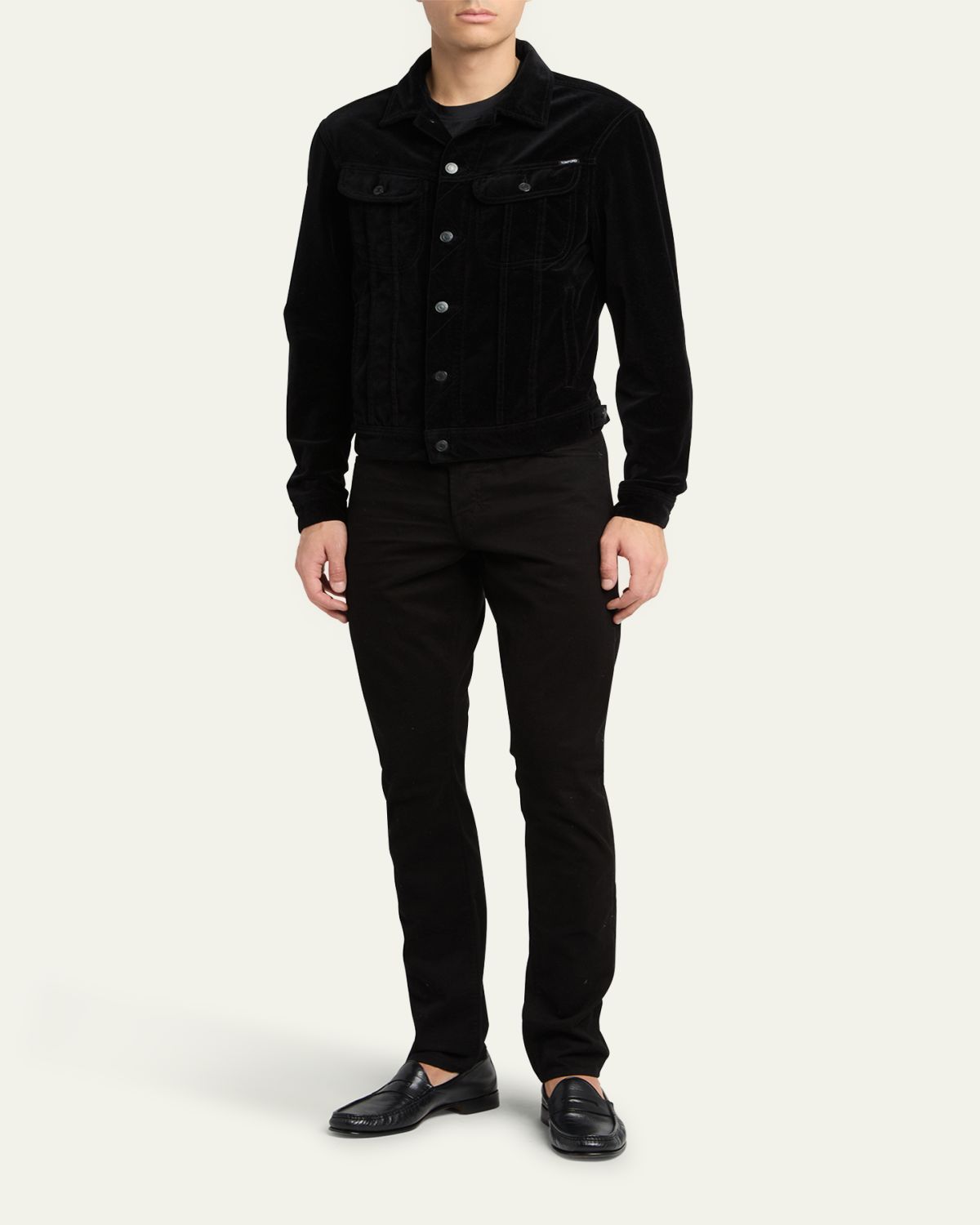 TOM FORD Men's York Grained Leather Penny Loafers | Thumbnail 3