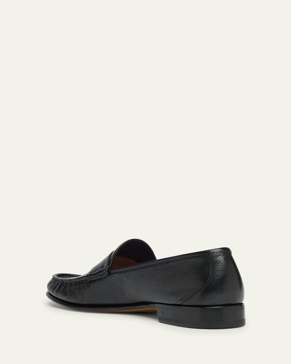 TOM FORD Men's York Grained Leather Penny Loafers | Thumbnail 4