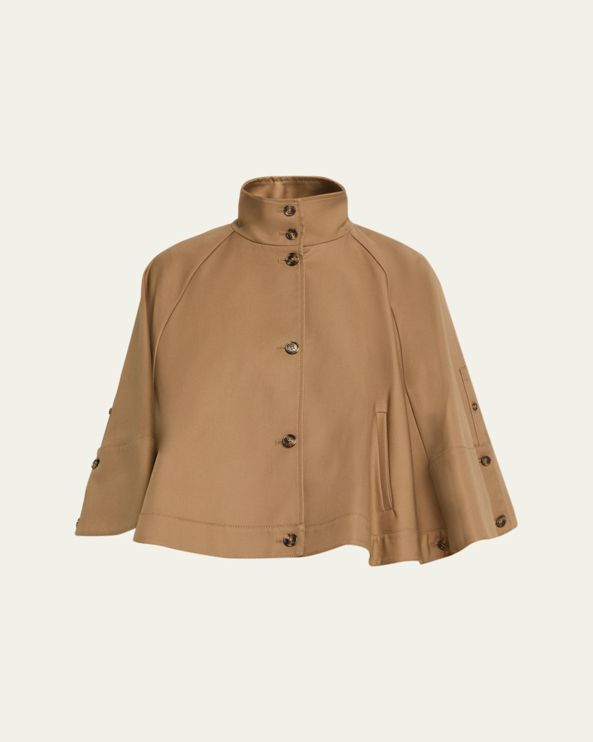 Max Mara Fulcro Single-Breasted Cotton Gabardine Cape