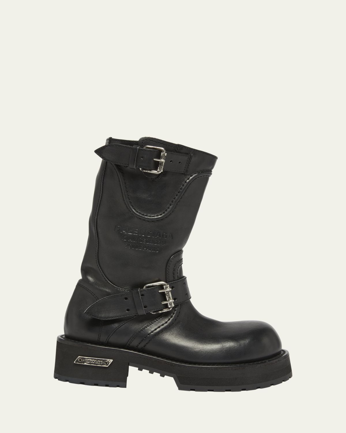 Balenciaga Men's Venom Leather Combat Boots