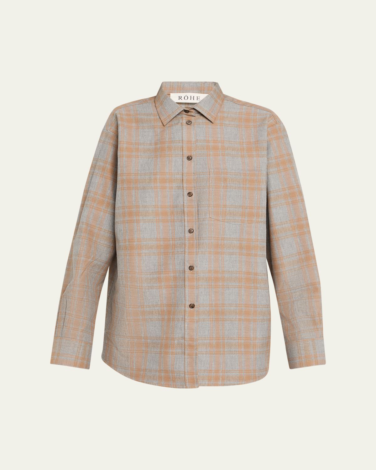 RÓHE Button-Front Check Shirt