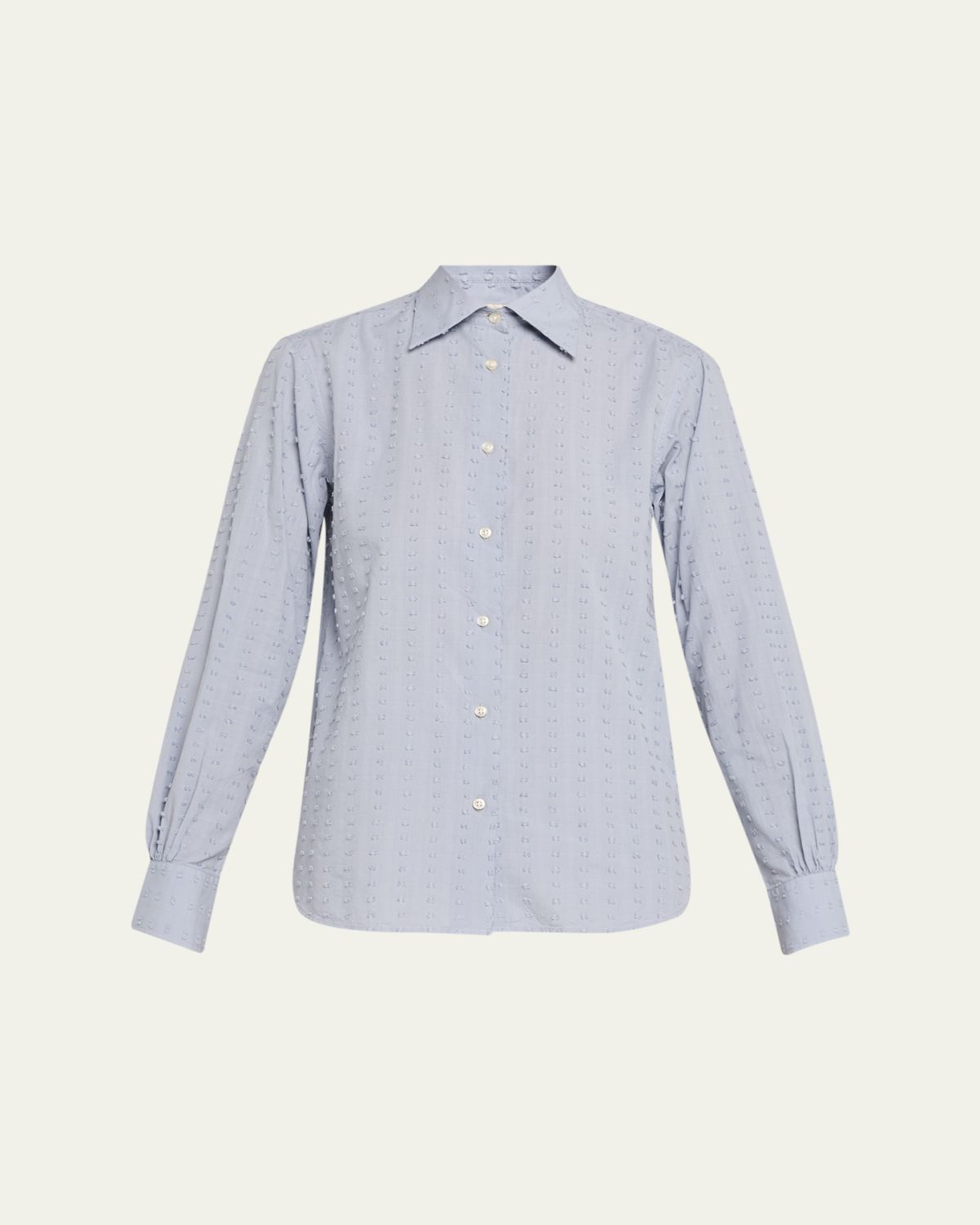 Officine Generale Ella Long-Sleeve Textured Japanese Cotton Shirt