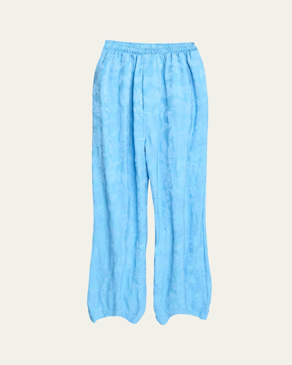 Balenciaga Floral Satin Jacquard Wide-Leg Pajama Pants
