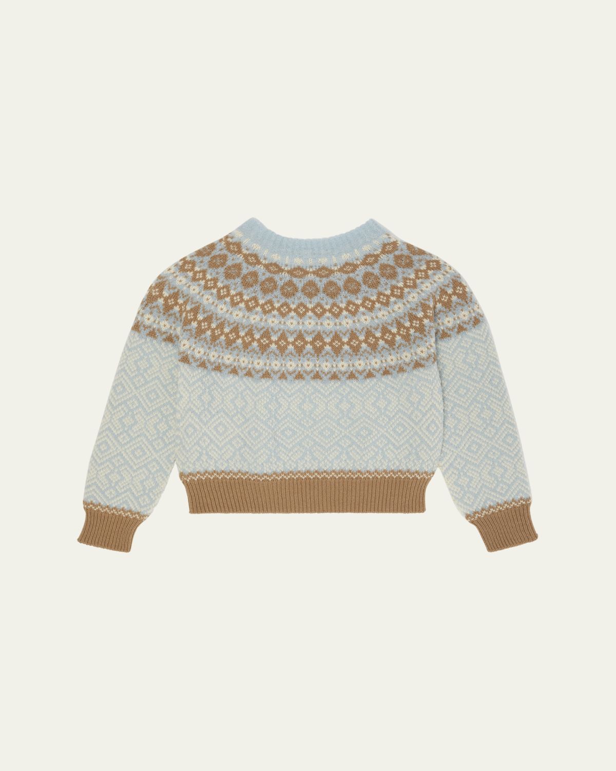 Moncler Girl's Fair Isle Wool Crewneck Sweater, Size -10