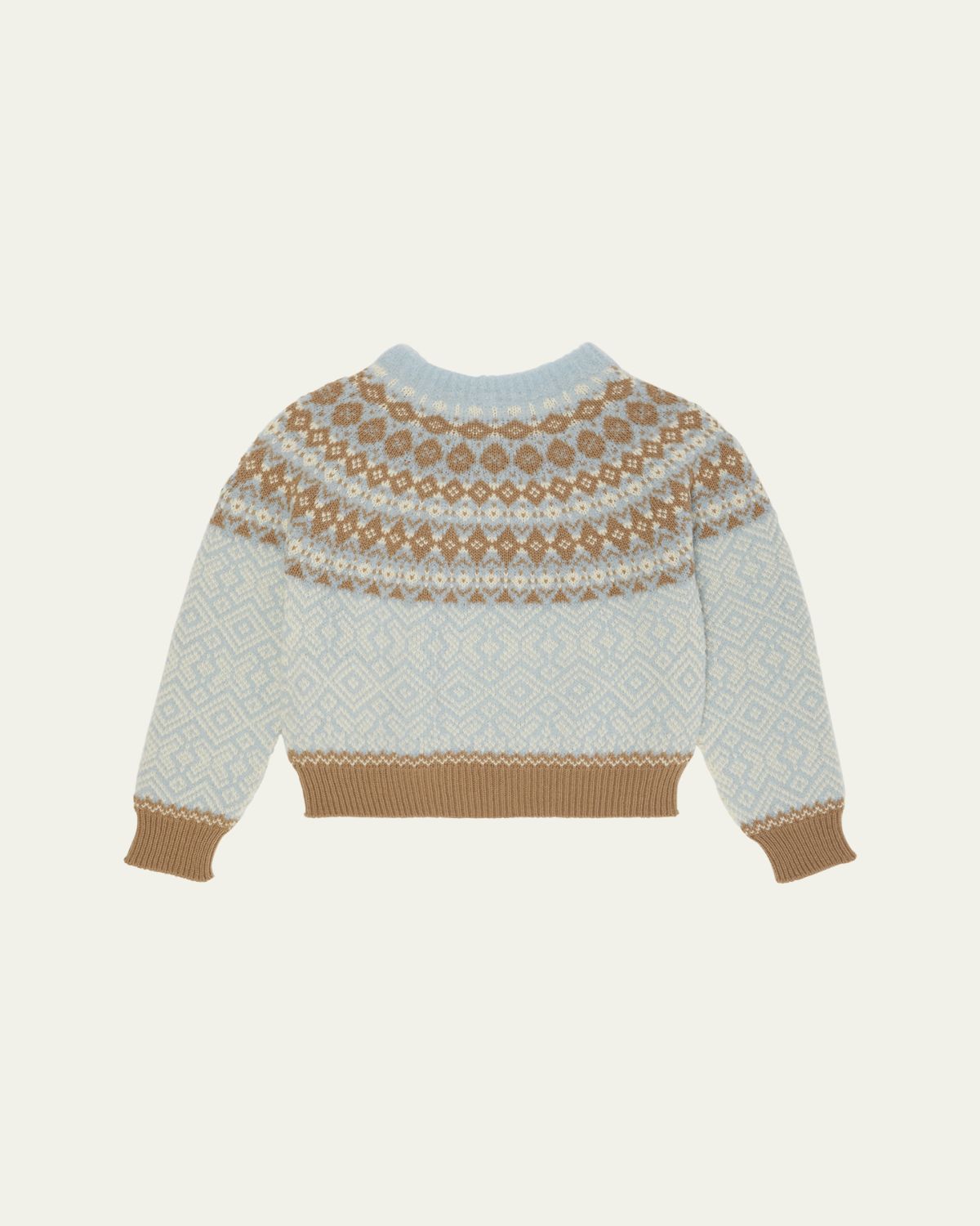 Moncler Girl's Fair Isle Wool Crewneck Sweater, Size -14