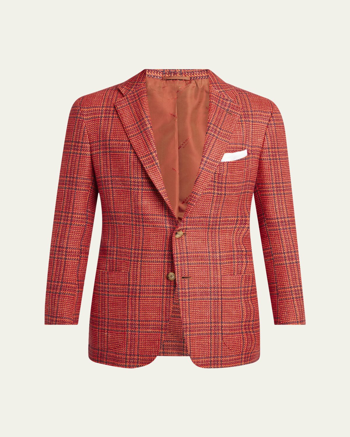 Kiton Men's Tonal Plaid Two-Button Sport Coat