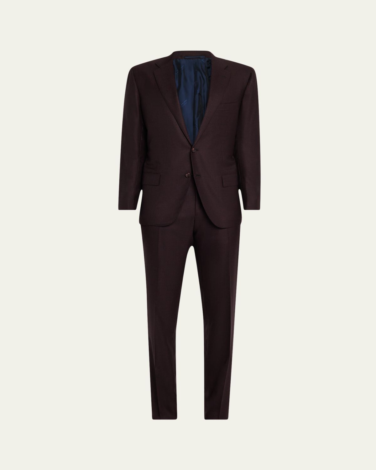Kiton Men's Cashmere Plaid Modern Fit Two-Piece Suit
