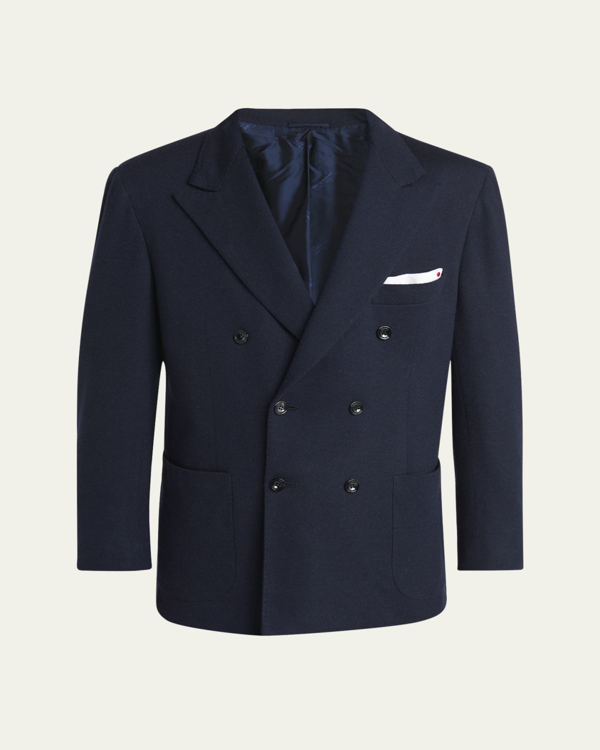Kiton Men's Cashmere Jersey Double-Breasted Blazer