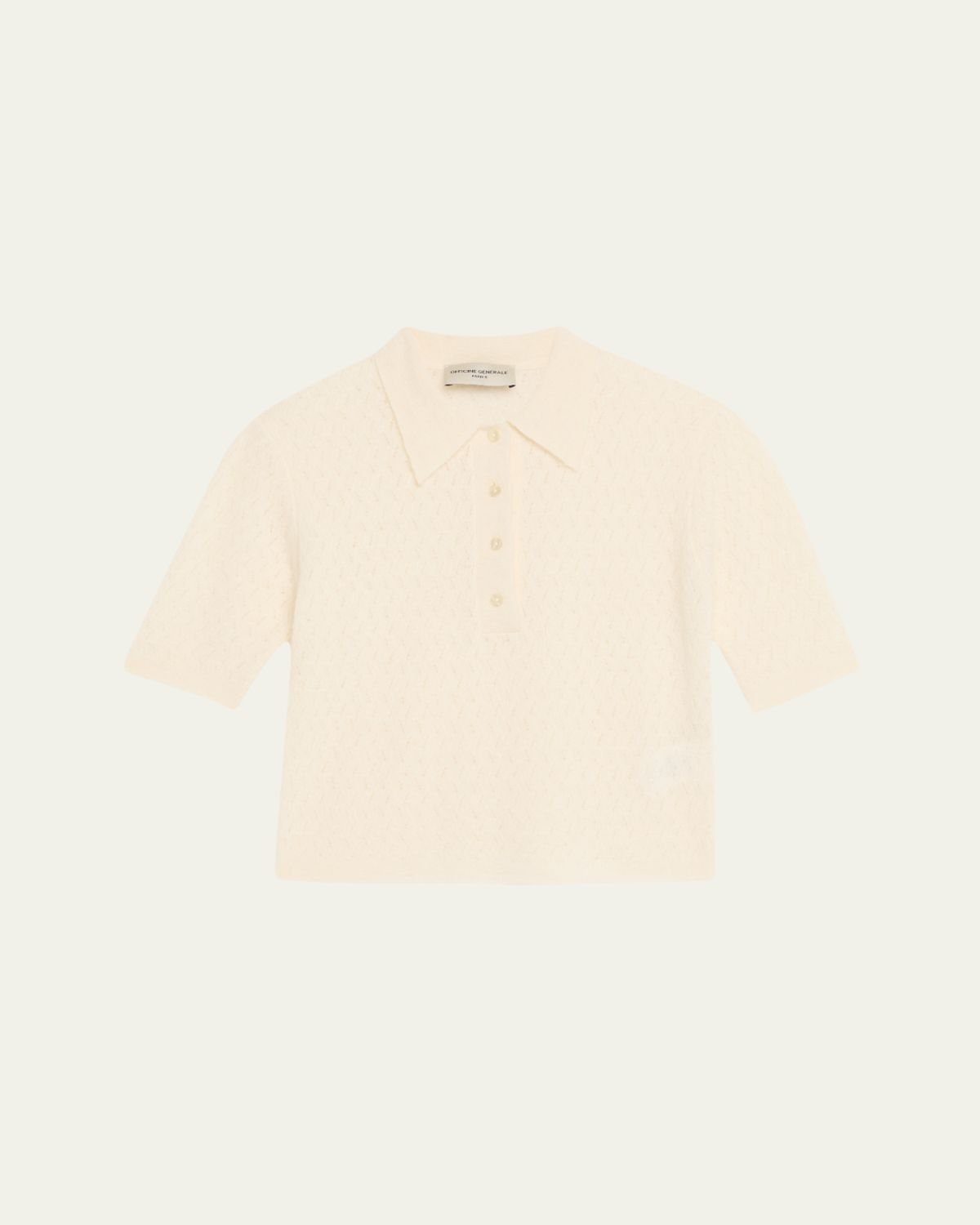 Officine Generale Naya Lace Alpaca Wool Polo Shirt